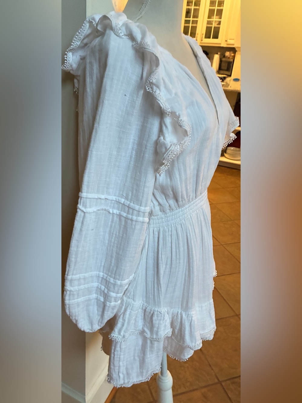 Chelsea & Violet Amanda Ruffle Lace trim Mini Dress - Picture 6 of 9